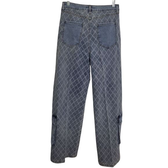 Fashion Nova Grunge Streetwear Medium Wash Long Baggy Leg Jeans, Junior 11 - Picture 2 of 9